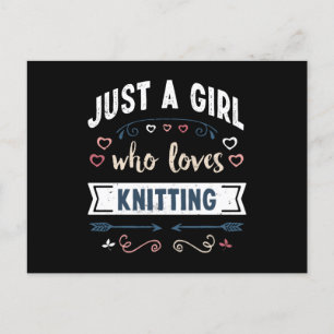Just a Girl who loves Knitting Funny Gifts Postcard