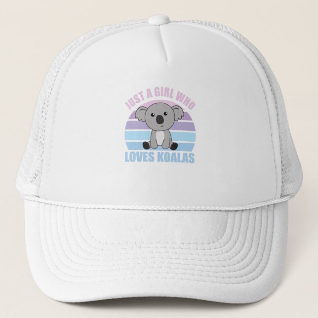 Just A Girl Who Loves Koalas Cute Animals For Kids Trucker Hat (Front)