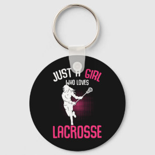 Just A Girl Who Loves Lacrosse Player Youth Girls  Key Ring