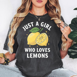 Just A Girl Who Loves Lemons Cute Fruit Graphic T-Shirt