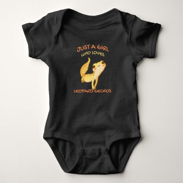 Just A Girl Who Loves Leopard Gecko Gekko Lizard Baby Bodysuit (Front)