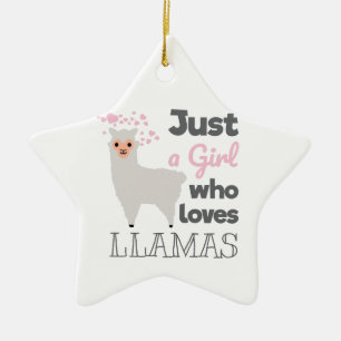 Just A Girl Who Loves Llamas Ceramic Tree Decoration