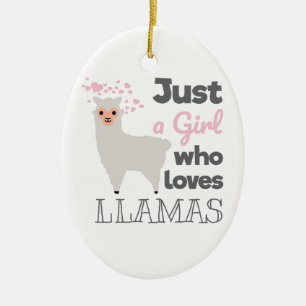Just A Girl Who Loves Llamas Ceramic Tree Decoration