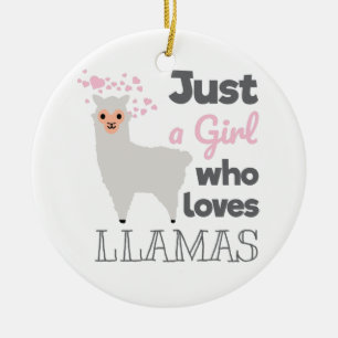 Just A Girl Who Loves Llamas Ceramic Tree Decoration