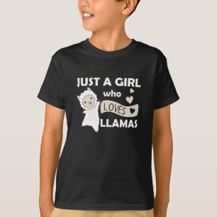 Just A Girl Who Loves Llamas Cute Animals T-Shirt