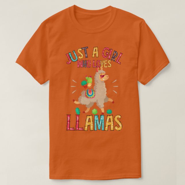 Just A Girl Who Loves Llamas Cute Llamas Gifts T-Shirt (Design Front)