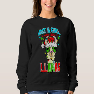 Just a Girl Who Loves Llamas Merry Christmas Llama Sweatshirt