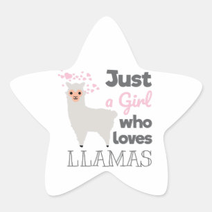 Just A Girl Who Loves Llamas Star Sticker
