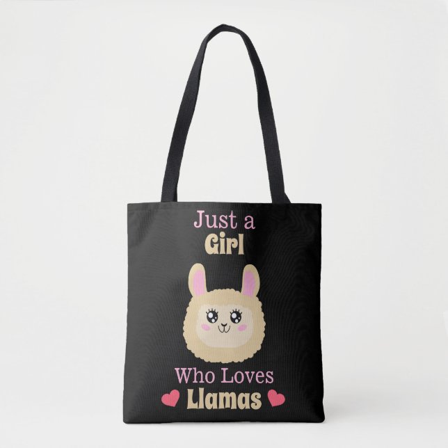 Just A Girl Who Loves Llamas Tote Bag (Front)