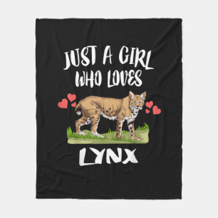 Just A Girl Who Loves Lynx Animal Cat Fleece Blanket