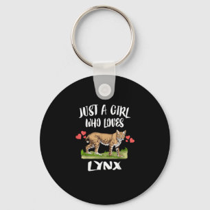Just A Girl Who Loves Lynx Animal Cat Key Ring