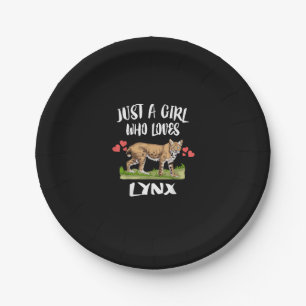 Just A Girl Who Loves Lynx Animal Cat Paper Plate