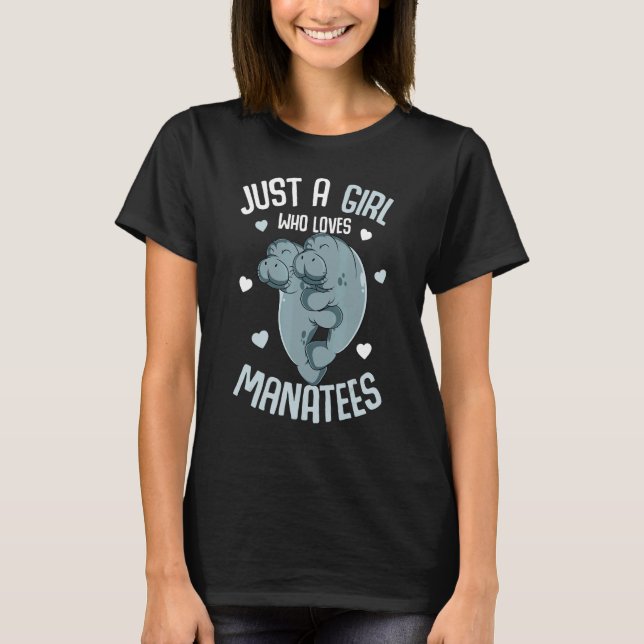 Just a Girl who loves Manatees Sea Cow Manatee Kid T-Shirt (Front)