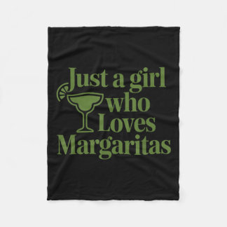Just A Girl Who Loves Margaritas Funny Summer Vaca Fleece Blanket