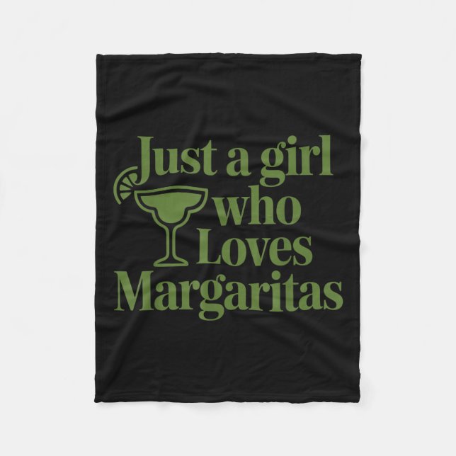 Just A Girl Who Loves Margaritas Funny Summer Vaca Fleece Blanket (Front)