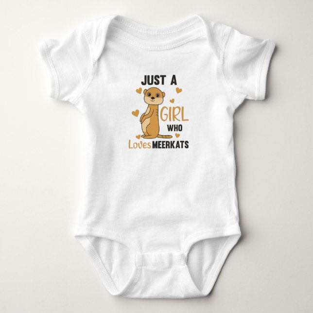 Just a girl who loves meerkats - Zoo Animals Baby Bodysuit (Front)