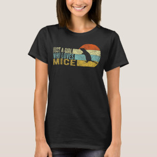 Just A Girl Who Loves Mice Mouse Retro T-Shirt
