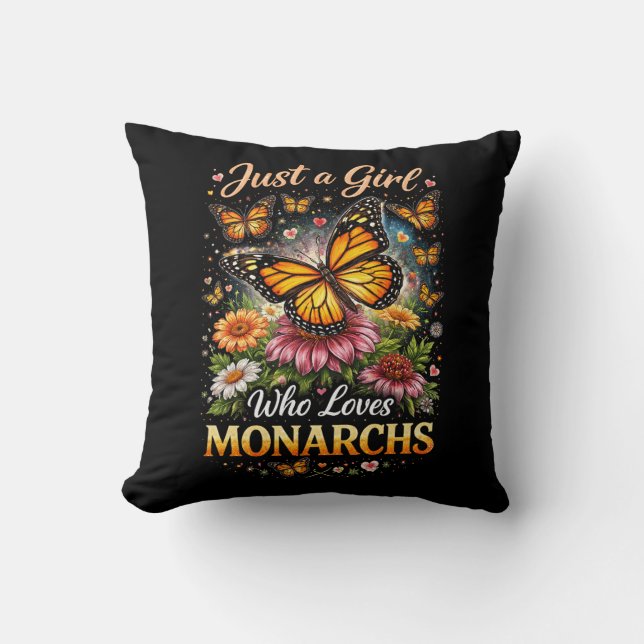 Just a Girl Who Loves Monarchs Cushion (Front)
