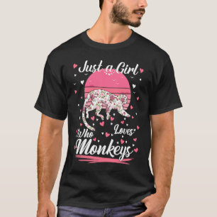 Just A Girl Who Loves Monkeys Cute Monkey Kids T-Shirt