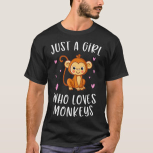 Just A Girl Who Loves Monkeys Cute Monkey Lover507 T-Shirt