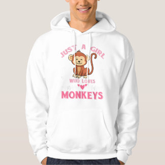 Just A Girl Who Loves Monkeys Monkey TSirt Hoodie