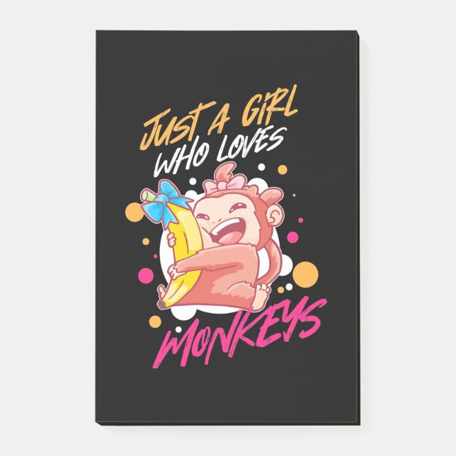Just A Girl Who Loves Monkeys Post-it Notes (Front)
