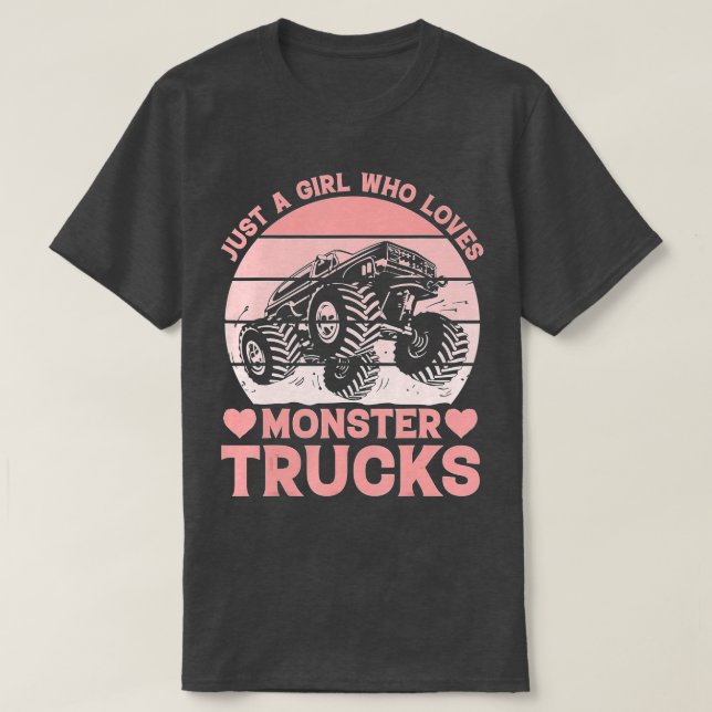Just a Girl who loves Monstertrucks  T-Shirt (Design Front)