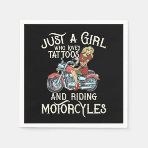 Just A Girl Who Loves Motorcycles Funny Art Gift.p Napkin