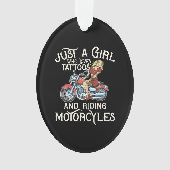 Just A Girl Who Loves Motorcycles Funny Art Gift.p Ornament (Front)
