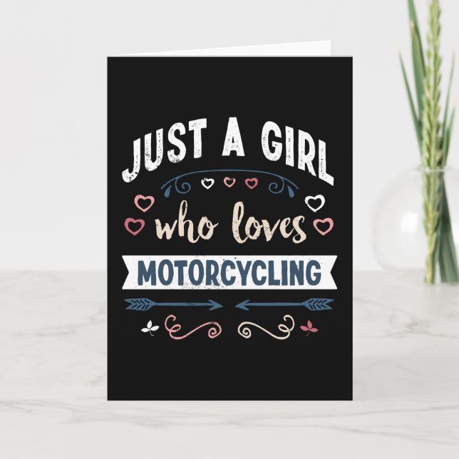 Just a Girl who loves Motorcycling Funny Gifts Card (Front)