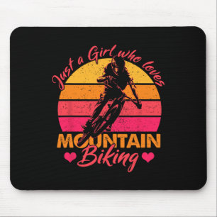 Just A Girl Who Loves Mountain Biking Cycling Love Mouse Pad