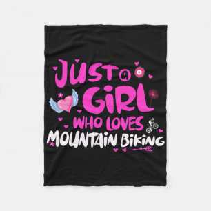 Just A Girl Who Loves Mountain Biking Fleece Blanket