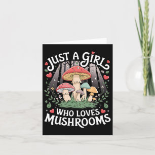 Just A Girl Who Loves Mushrooms Retro Nature Teen  Card