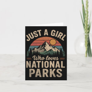 Just A Girl Who Loves National Parks Vintage Retro Card