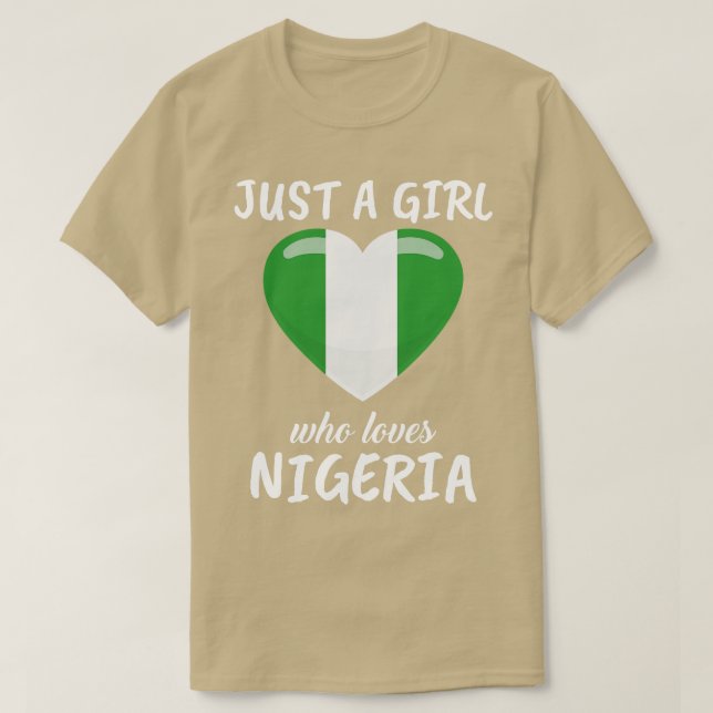 Just A Girl Who Loves Nigeria T-Shirt (Design Front)