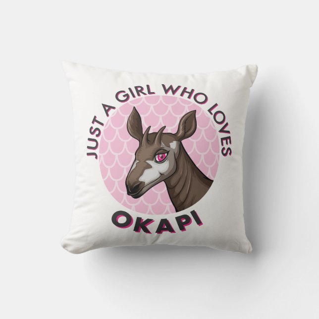 Just a Girl Who Loves Okapi, Okapi Obsession Lover Cushion (Front)