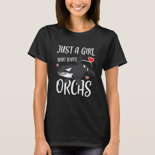Just A Girl Who Loves Orcas Cute Killer Whales Cos T-Shirt