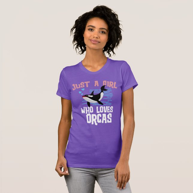 Just a girl who loves Orcas kids orca killer whale T-Shirt (Front Full)