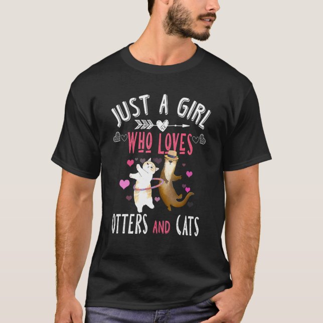 Just A Girl Who Loves Otters And Cats Women T-Shirt (Front)