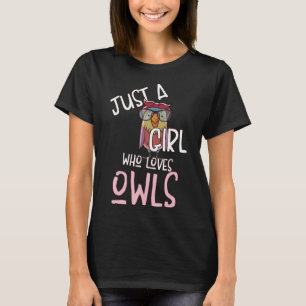 Just A Girl Who Loves Owls Retro Owl Cute Vintage T-Shirt
