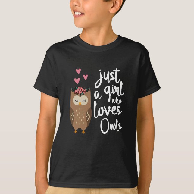 Just A Girl Who Loves Owls T-Shirt (Front)