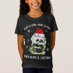 Just A Girl Who Loves Pandas And Christmas T-Shirt