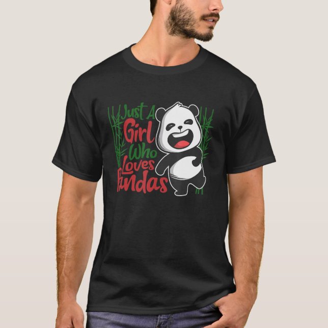 Just A Girl Who Loves Pandas Animal  For Women Bea T-Shirt (Front)