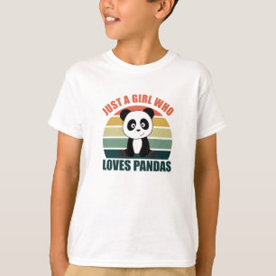 Just A Girl Who Loves Pandas Cute Animal Girls T-Shirt