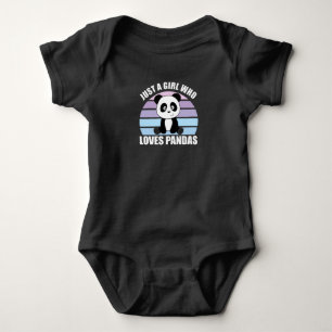 Just A Girl Who Loves Pandas Cute Animals Vintage Baby Bodysuit
