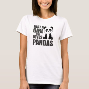 Just A Girl Who Loves Pandas Cute Animals Vintage T-Shirt