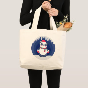 Just a girl who loves pandas - Cute Christmas Bear Large Tote Bag
