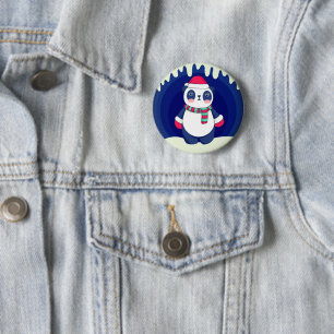 Just a girl who loves pandas, Cute Christmas Panda 6 Cm Round Badge