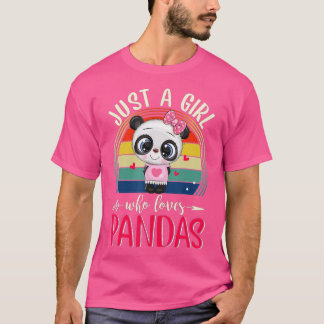 Just A Girl Who Loves Pandas Cute Panda (4)  T-Shirt