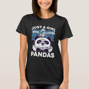 Just A Girl Who Loves Pandas Cute Panda Kanji Japa T-Shirt